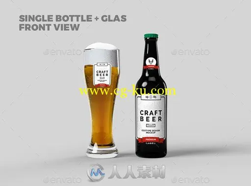 黑色玻瓶啤酒包装展示PSD模板beer-mock-up-glossy-black-16775567的图片2
