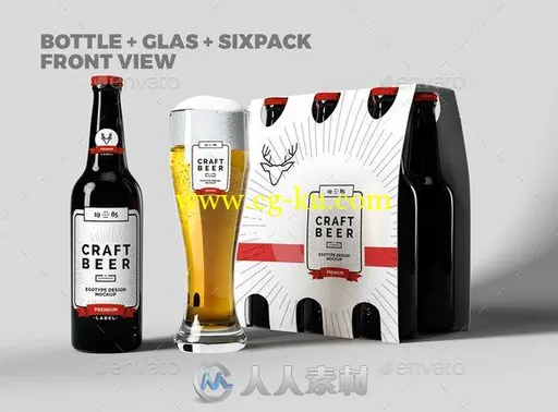 黑色玻瓶啤酒包装展示PSD模板beer-mock-up-glossy-black-16775567的图片3