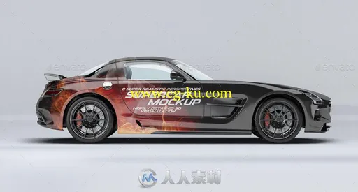 梅赛德斯奔驰SLSAMG超跑展示PSD模板supercar-mercedes-sls-amg-mock-up-10540512的图片2