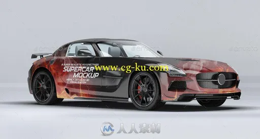 梅赛德斯奔驰SLSAMG超跑展示PSD模板supercar-mercedes-sls-amg-mock-up-10540512的图片3