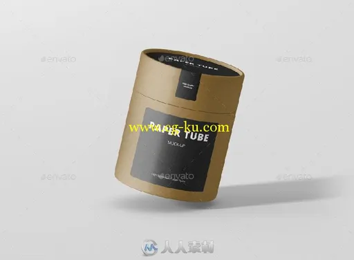 圆柱型纸罐展示PSD模板paper-tube-packaging-mock-up-medium-16459367的图片1