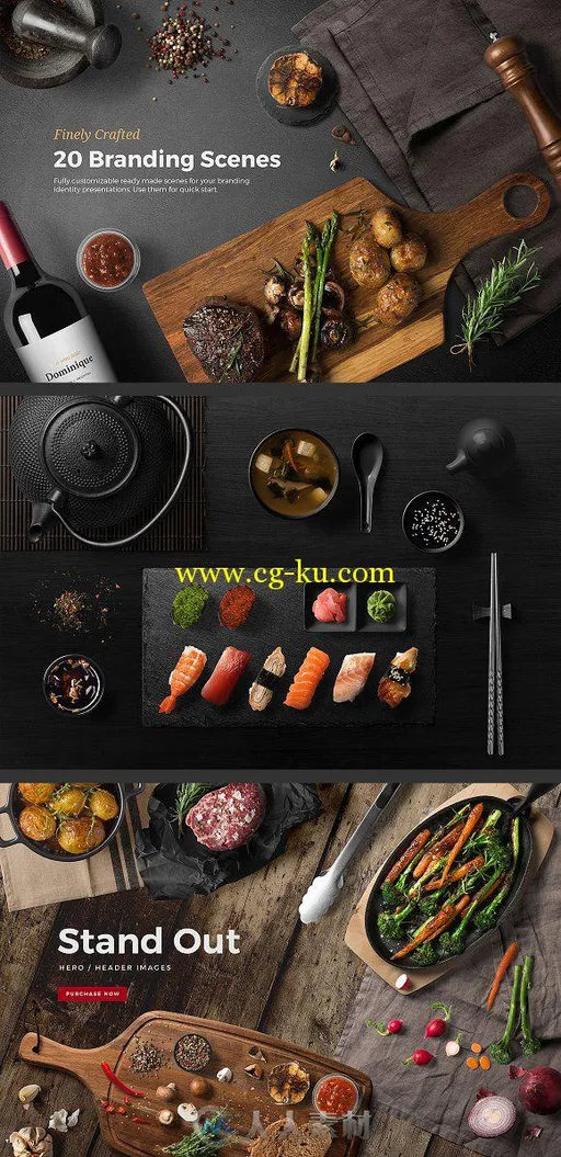 厨房平面物品超全展示PSD模板Kitchen Ready Mockup Creator的图片2