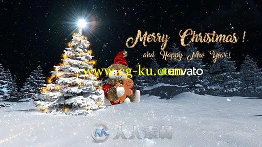 美丽的圣诞节夜晚粒子魔法动画AE模板 Videohive Christmas Snowman Opener 190...的图片2