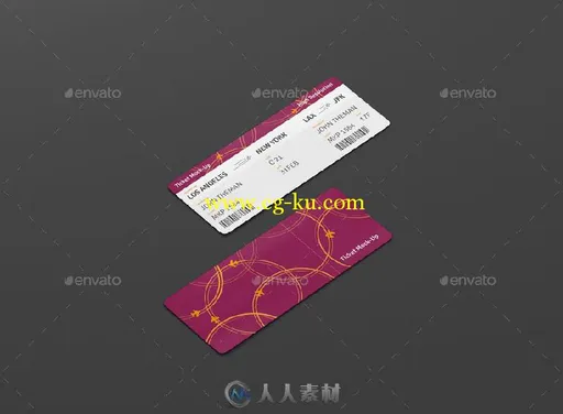 美国机票展示PSD模板ticket-round-corner-mockup-14885950的图片2