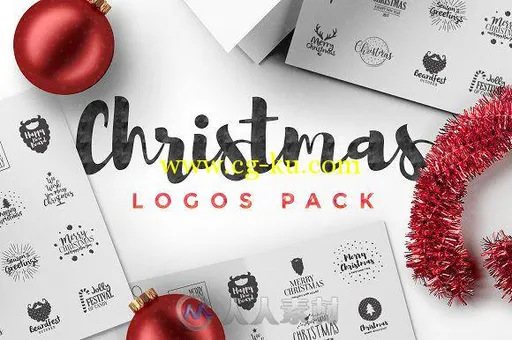 圣诞LOGO展示AI模板Christmas Logos Pack 947311的图片1