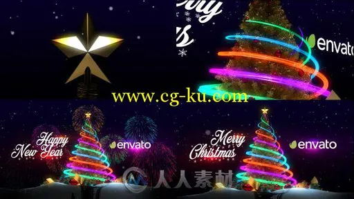 圣诞树展示和新年问候AE模板 Videohive Christmas Tree New Year Greetings 19041...的图片1