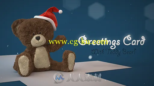 可爱的圣诞玩具熊问候幻灯片动画AE模板 Videohive Christmas Teddy Bear Greetings...的图片1