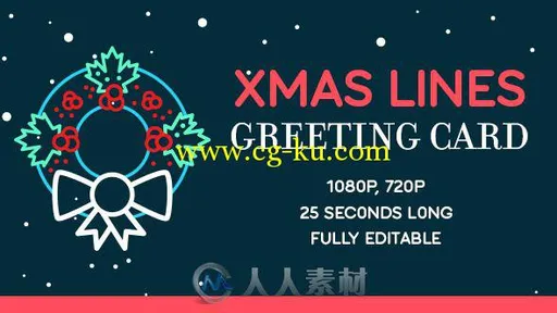 圣诞线条贺卡制作幻灯片AE模板 Videohive Xmas Lines Greeting Card 13488432的图片2