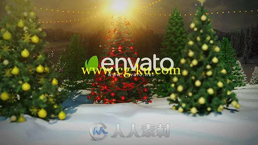 美丽的圣诞标志幻灯片LOGO演绎AE模板 Videohive Christmas Logo 18980419的图片1