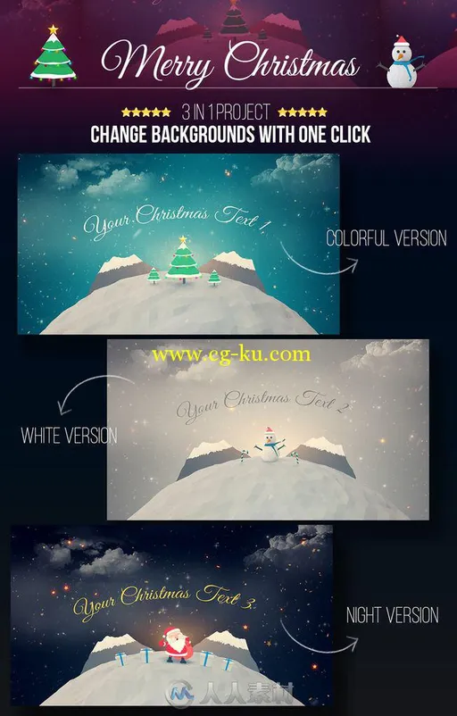 美妙的圣诞节动画视频AE模板 Videohive Christmas 18710816的图片1