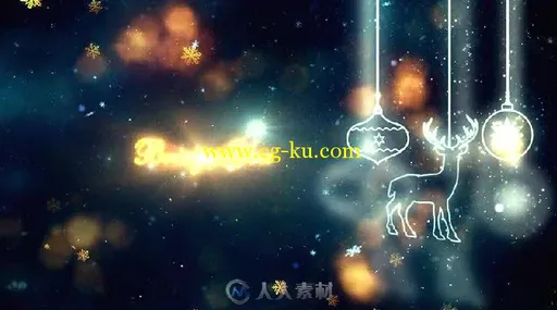 梦幻粒子雪花展示金色圣诞标题AE模板 Videohive Christmas Titles 18808841的图片2