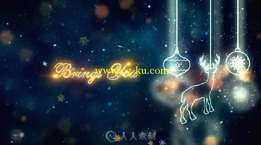 梦幻粒子雪花展示金色圣诞标题AE模板 Videohive Christmas Titles 18808841的图片3