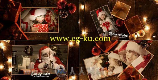 时尚温馨的圣诞节画廊相册动画AE模板 Videohive Christmas Gallery 18952334的图片1