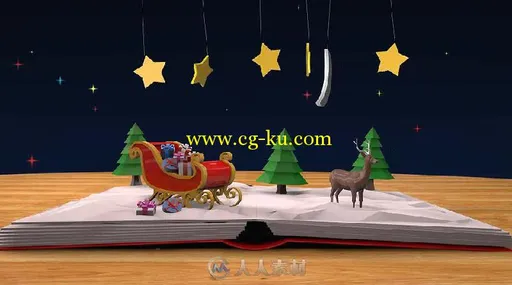 创意书籍弹出圣诞时间动画AE模板 Videohive Christmas 4K 18968711的图片3