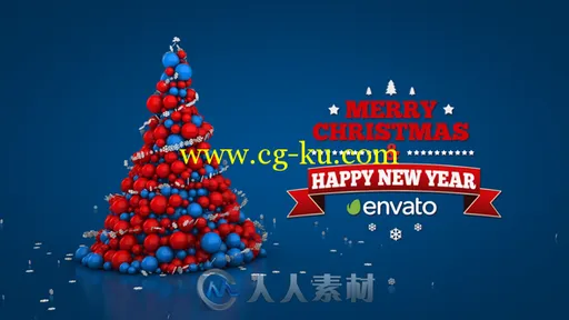 粒子魔法气球快速组成圣诞树幻灯片AE模板 Videohive Christmas (4 in 1) 1901...的图片1