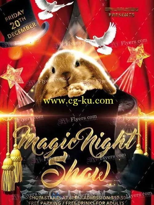 魔法之夜展示秀海报PSD模板magic_night_show_PSD_Flyer_Template的图片1