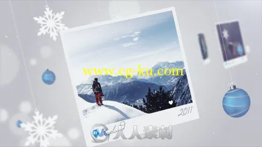 美丽的冬季照片挂饰幻灯片相册动画AE模板 Videohive Christmas Memories 18970403的图片1