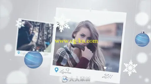 美丽的冬季照片挂饰幻灯片相册动画AE模板 Videohive Christmas Memories 18970403的图片4