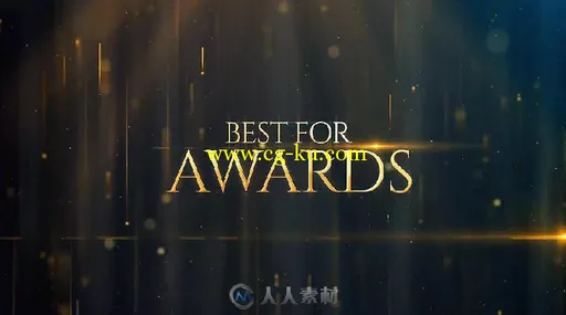 金色粒子光效闪耀颁奖典礼文字大标题AE模板Videohive Award Winners Christma...的图片2