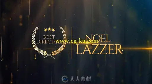 金色粒子光效闪耀颁奖典礼文字大标题AE模板Videohive Award Winners Christma...的图片3