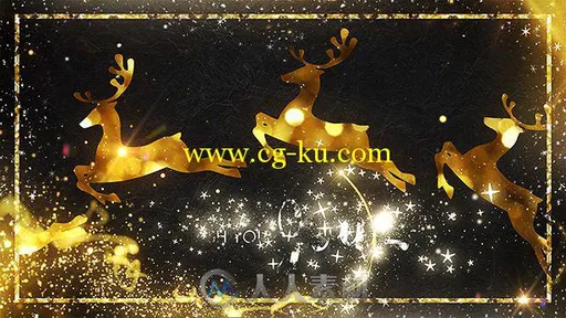 高贵美丽的金色跳舞粒子展示圣诞标题动画AE模板 Videohive Christmas 18776203的图片1