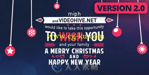 时尚超酷的圣诞问候字体排版展示幻灯片AE模板 Videohive Christmas Typography 358...的图片1