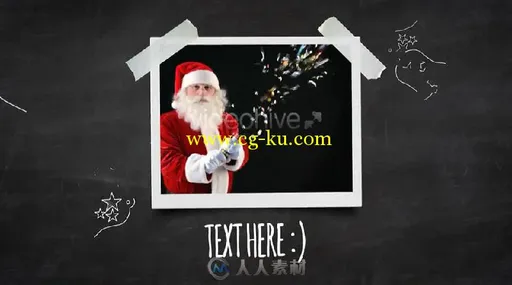 圣诞节的创意黑板照片相册动画AE模板 Videohive Christmas Blackboard 6189750的图片2