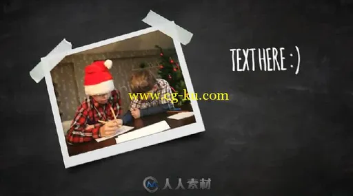 圣诞节的创意黑板照片相册动画AE模板 Videohive Christmas Blackboard 6189750的图片3