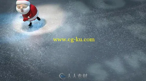 可爱圣诞老人优雅的滑冰标志显示AE模板 Videohive Ice Skating Santa 18839308的图片2