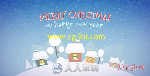 简单时尚的卡通动画圣诞节幻灯片AE模板 Videohive Christmas 18683219的图片1