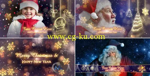 时尚金色粒子圣诞节促销幻灯片AE模板 Videohive Christmas Promo Pack 18967435的图片1