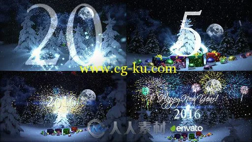 时尚美丽粒子新年倒计时幻灯片AE模板 Videohive New Year Countdown 6447845的图片1