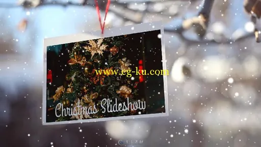 雪花飘落美丽的圣诞节照片挂饰幻灯片AE模板Videohive Christmas Slideshow 18998518的图片4