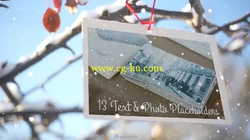 雪花飘落美丽的圣诞节照片挂饰幻灯片AE模板Videohive Christmas Slideshow 18998518的图片5