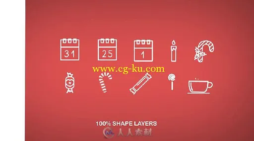 最小的简单的圣诞节动画图标AE模板 Videohive Minimal Christmas Icons 19031705的图片3