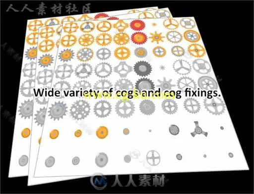 蒸汽朋克齿轮贴图和材质Unity2D素材资源的图片3