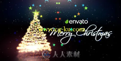 美丽的粒子圣诞树圣诞节开场幻灯片AE模板 Videohive Christmas Wishes 19016241的图片1