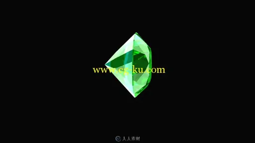 3D绿色钻石展示视频素材的图片1