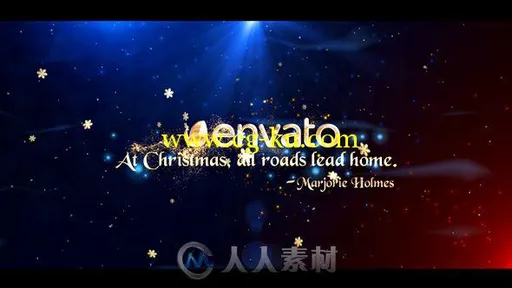 华丽漂亮的金色粒子圣诞愿望幻灯片AE模板 Videohive Christmas Wishes 19159516的图片1