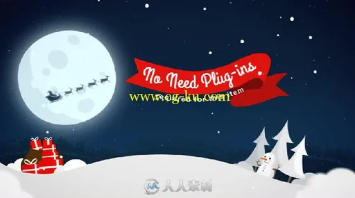 美丽的卡通动画圣诞节夜晚幻灯片AE模板 Videohive Christmas 19014305的图片2