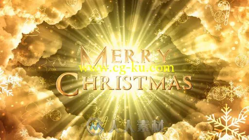 华丽闪亮的金色圣诞幻灯片标题AE模板Videohive Heavenly Christmas Titles 19010273的图片1