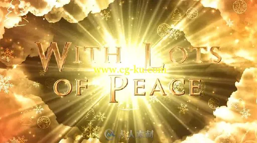 华丽闪亮的金色圣诞幻灯片标题AE模板Videohive Heavenly Christmas Titles 19010273的图片3