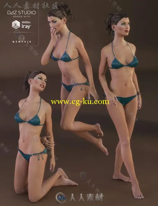 古典优雅的美女姿势3D模型合辑的图片1