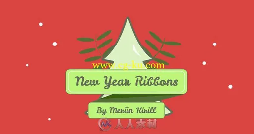 有趣的假日主题卡通动画幻灯片AE模板 Holiday Ribbons的图片1