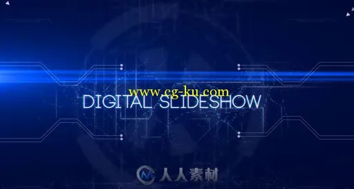 酷炫数字科技幻灯片相册动画AE模板 Digital Slideshow的图片1