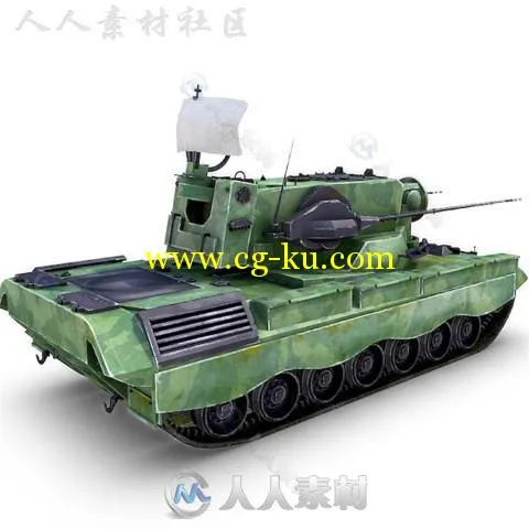 Flakpanzer Gepard坦克陆地车辆模型Unity3D素材资源的图片1