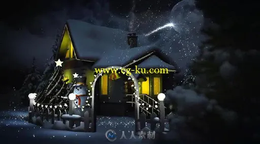 美丽的圣诞粒子画笔点亮圣诞夜晚幻灯片AE模板 Videohive Christmas 13532453的图片2