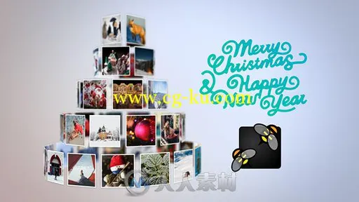 创意圣诞树3D画廊幻灯片相册动画AE模板Videohive Christmas Tree Slideshow ...的图片1