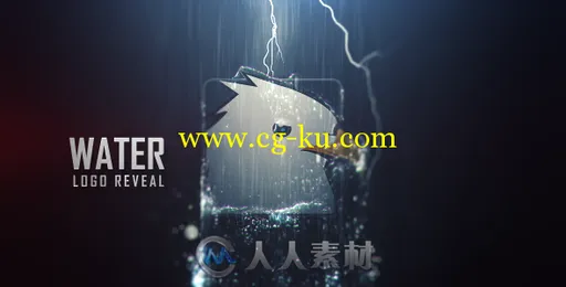 超酷雨水闪电效果标志显示LOGO演绎AE模板 Videohive Water Logo Reveal 19003434的图片1