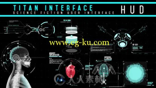 独特的超帅科技HUD界面展示AE模板 Videohive HUD - Titan Interface 17548918的图片1